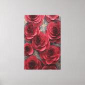 Red Rose Texture Abstract Wall Art キャンバスプリント (正面)