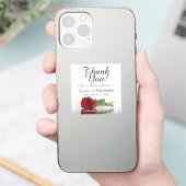 Red Rose Thank You Wedding Mini Bottle Label シール (スマートフォン)