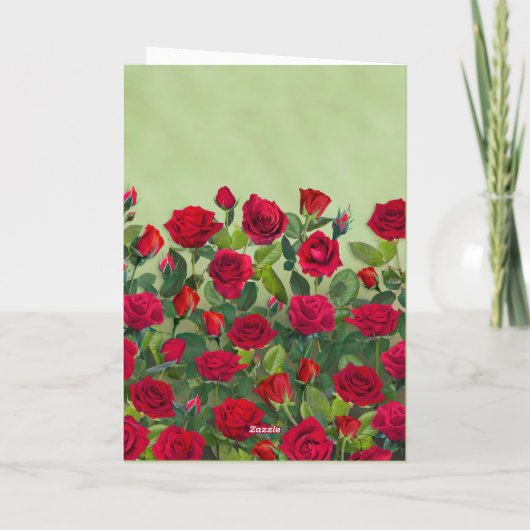 Red Rose Valentine Custom Text I Love You カード (裏面)