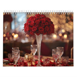 Red Rose Valentine Romantic Wall Desk   カレンダー