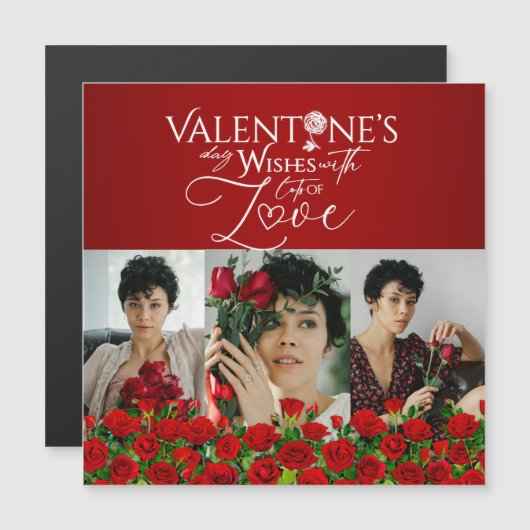 Red Rose Valentine’s Day Photo Collage (正面/裏面)