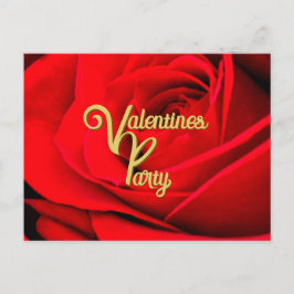 Red Rose Valentines Party Postcard ポストカード