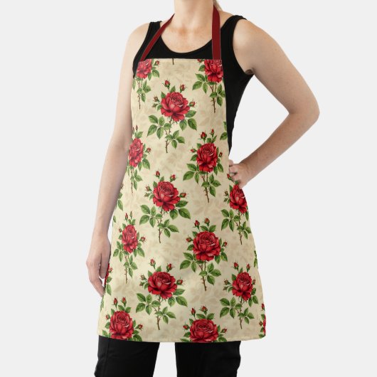 Red rose vintage pattern エプロン (インサイチュ)