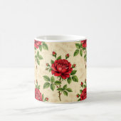 Red rose vintage pattern コーヒーマグカップ (中央)