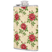 Red rose vintage pattern フラスク (左)