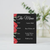 Red Rose Watercolor Elegant Menu Minimalist ポストカード (スタンド正面)