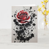 Red Rose - Watercolor flowers カード (黄色い花)