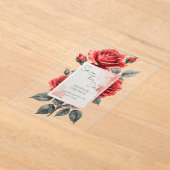 Red Rose Wedding Invitation アクリル招待状 (レイダウン)