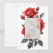Red Rose Wedding Invitation 招待状 (正面/裏面)