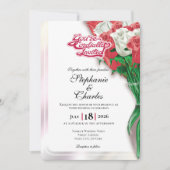 Red Rose Wedding Invitation - Red Lettering 1 招待状 (正面)