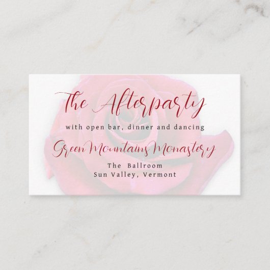 Red Rose Wedding Reception  エンクロージャーカード (正面)