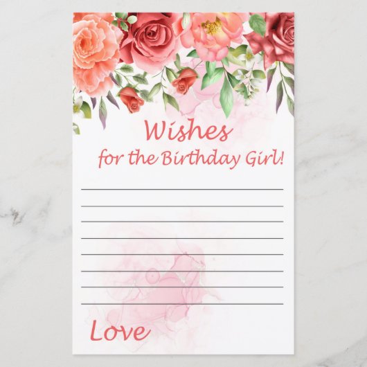Red Rose Wishes for the birthday girl (正面)