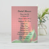 Red Rosebud Flower Bridal Shower  招待状 (スタンド正面)