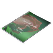 Red Rosebud Flower Personalized Wedding ノートブック (左側)