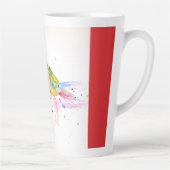 Red Rosella Parrot Parrots Watercolor Womans Name カフェラテマグ (右)