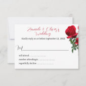 Red RosesのWeb結婚サイトの返信カード 招待状 (正面)