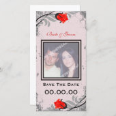 Red Rosesは日付の写真カードを保存 セーブザデート (正面/裏面)