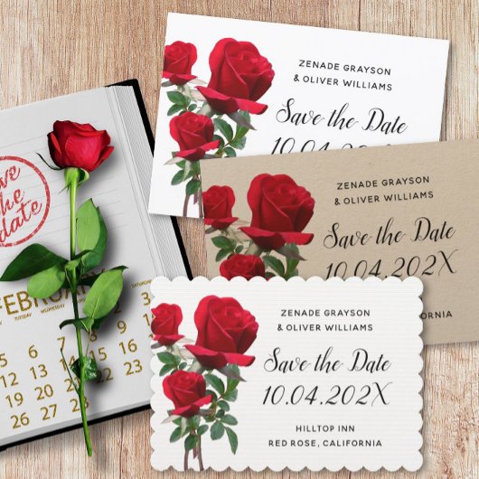 Red Rosesは結婚発表を保存 招待状