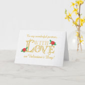 Red Rosesカードを持つパートナーのバレンタインデーのために カード (黄色い花)