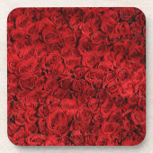 Red Rosesクローズアップ写真 コースター (正面)