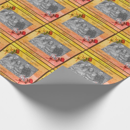 Red Rosesハートあなたの写真パーソナライズされた ラッピングペーパー (角)