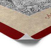 Red Rosesハートフレーム独自の写真を作成 ポスター (角)