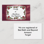 Red RosesフレームイメージとLt Red Cloudsレジストリ エンクロージャーカード (正面/裏面)