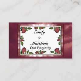 Red RosesフレームイメージとLt Red Cloudsレジストリ エンクロージャーカード