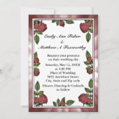 Red Rosesフレームイメージ(ライトレッドクラウド結婚付き) 招待状 (正面)