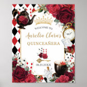 Red Rosesフローラアリスin Wonderland Quinceaenera ポスター (正面)