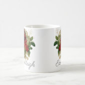 Red Rosesフローラエレガントヴィンテージ名 コーヒーマグカップ (中央)