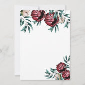 Red Rosesフローラスクリプトエレガント セーブザデート (裏面)