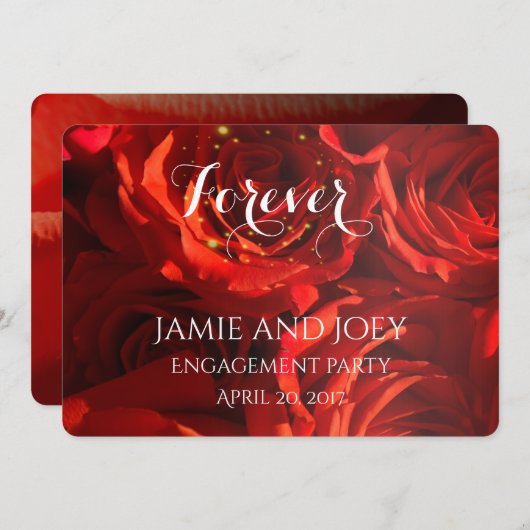 Red Rosesブーケ永遠の招待 招待状 (正面/裏面)