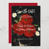 Red Roses日付カードを保存 セーブザデート (正面/裏面)