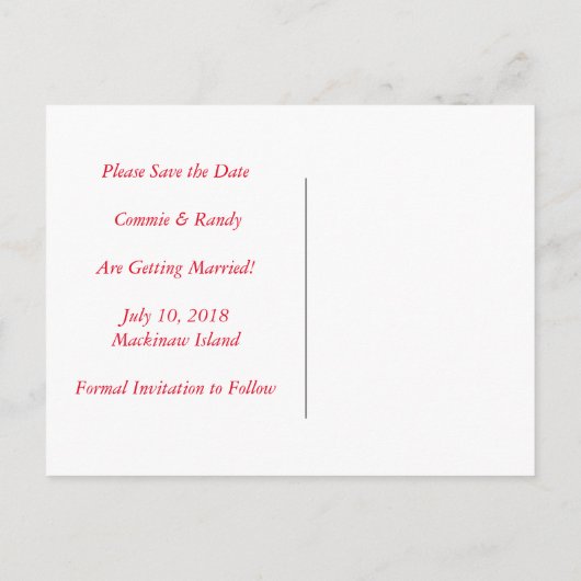 Red Roses日付写真はがきを保存 案内ポストカード (裏面)