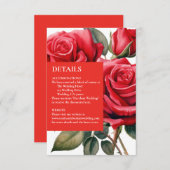 Red Roses詳細エンクロージャカード 出欠カード (正面/裏面)