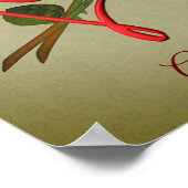 Red Roses赤いハートエレガントテキストの追加 ポスター (角)