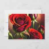 Red Roses金ゴールド応答カード 出欠カード (裏面)