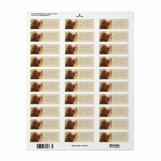 Red Roses ラベル (フルシート)