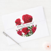 Red Roses 結婚's Thank Guesters Favy Stickers ラウンドシール (封筒)