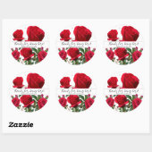 Red Roses 結婚's Thank Guesters Favy Stickers ラウンドシール (シート)