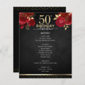 Red Roses 50th Birthday Celebration Menu (正面/裏面)