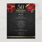 Red Roses 50th Birthday Celebration Menu (正面)