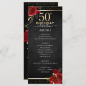 Red Roses 50th Birthday Celebration Menu メニュー (正面/裏面)