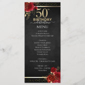 Red Roses 50th Birthday Celebration Menu メニュー (正面)