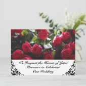 Red Roses 5" X 7"招待状カード 招待状 (スタンド正面)