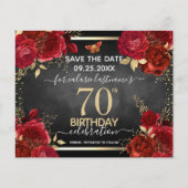 Red Roses 70th誕生日Save the Date Budget (正面)