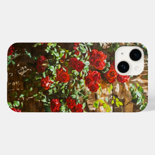 Red Roses Against a Stone Wall Case-Mate iPhoneケース (裏面 (横))