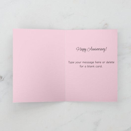 Red Roses and Gold Anniversary Valentine's Day カード (内部)