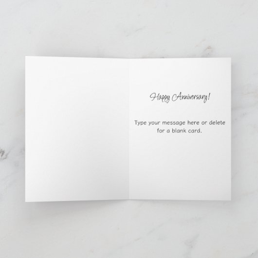 Red Roses and Heart Anniversary Valentine's Day カード (内部)